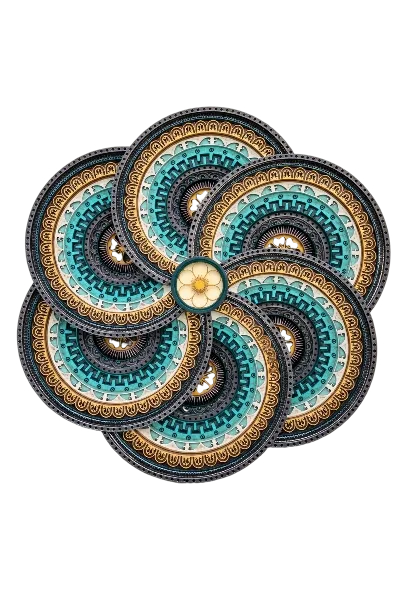 Mandala Círculos multicapa de 11 capas con patrones entrelazados