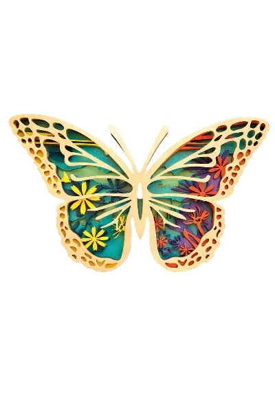 Mariposa decorativa multicapa de 5 capas